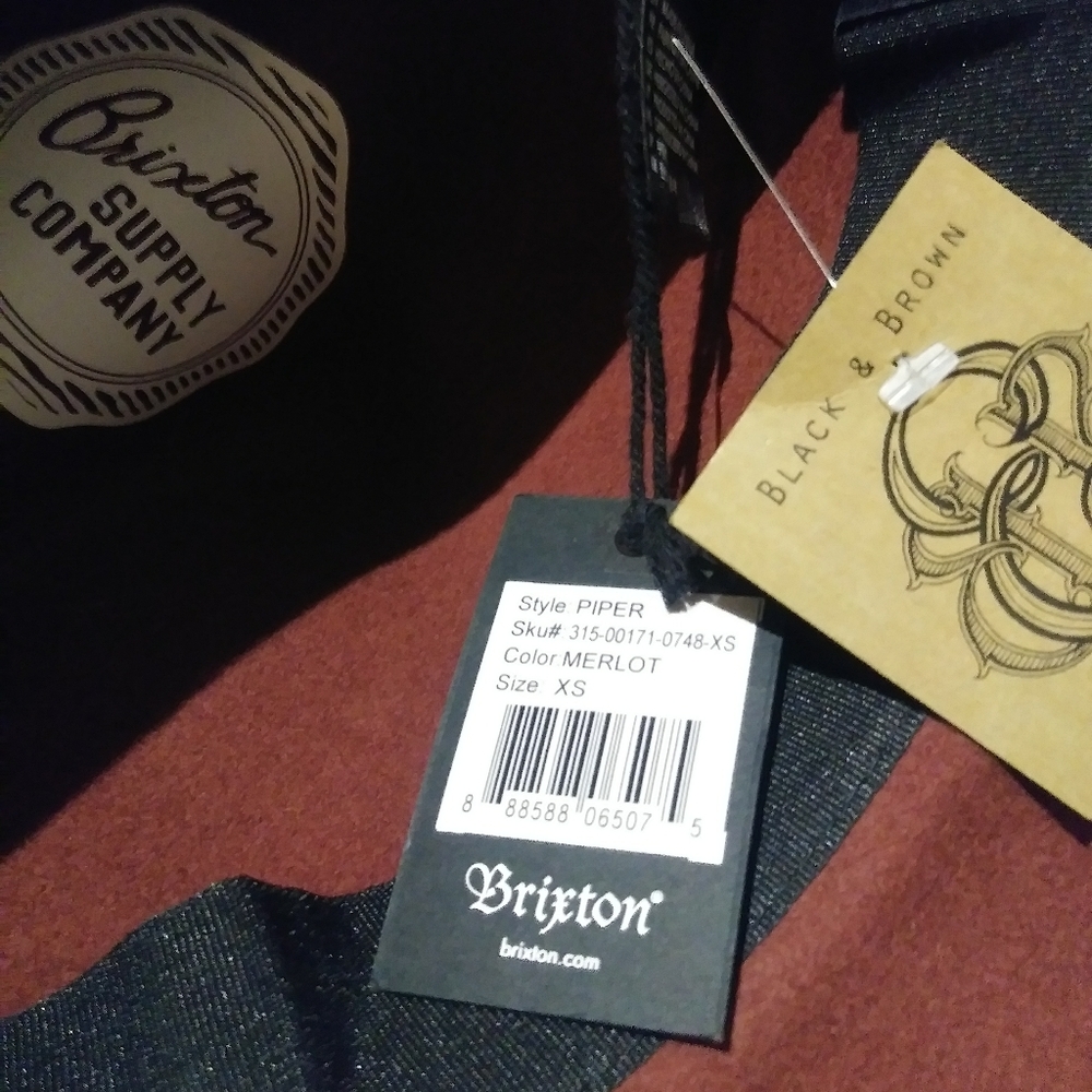 Brixton Wool Merlot Wide brim Fedora Hat - Picture 6 of 7